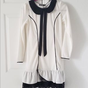 NWT Vintage style xs/s White/black collared dress